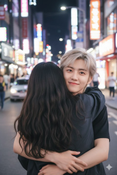 Hasil foto edit bersama idol menggunakan Gemini AI. 